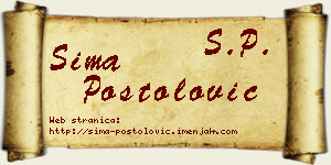 Sima Postolović vizit kartica